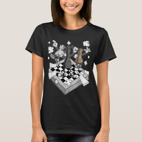 Retro Chess Battle Figures Chessman Checkmate Ches T_Shirt