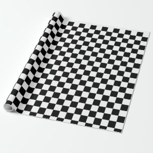 Retro Chess Checker Pattern 1960s Wrapping Paper