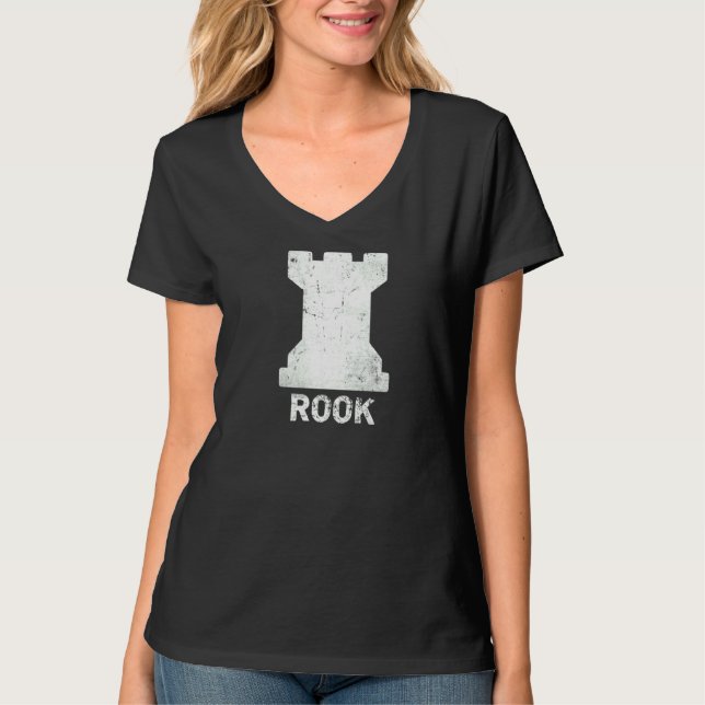 Retro Chess Piece Castle Chess Club Castle White C T-Shirt (Front)