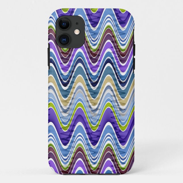 Retro Chevron and Wavy Stripes Pattern Case-Mate iPhone Case (Back)