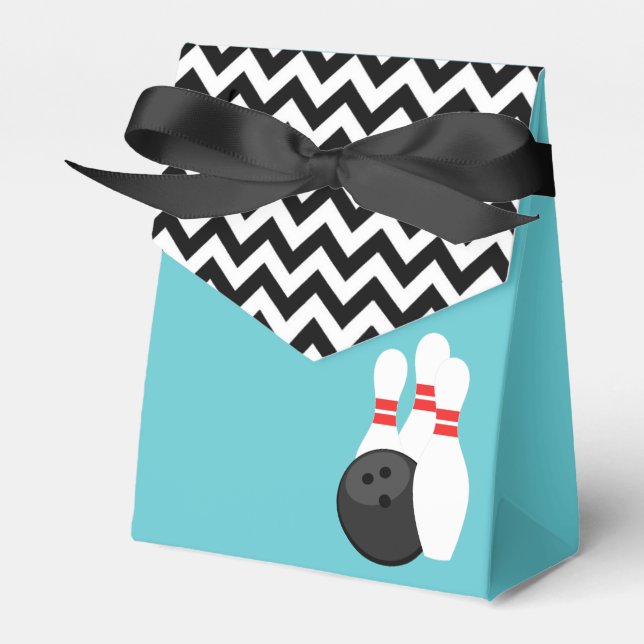 Retro Chevron Bowling Favor Boxes (Front Side)