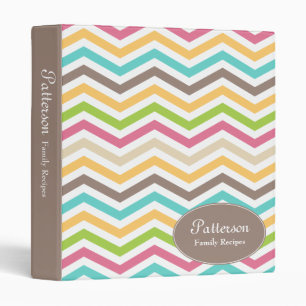 Retro Chevron Family Favorite Recipe Binder