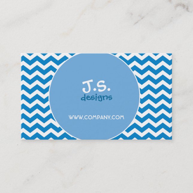 Retro Chevron Stripes Business Card (Front)