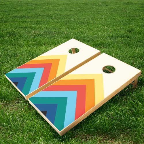 Retro Chevron Stripes Cornhole Set