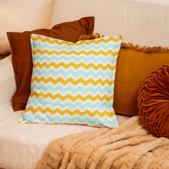 Retro Chevron Throw Pillow (Creator Uploaded)