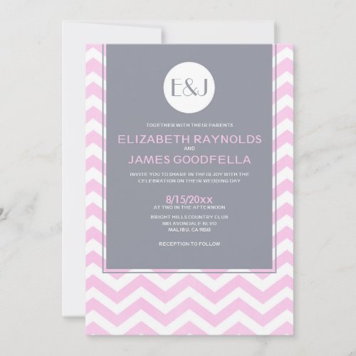 Retro Chevron Wedding Invitations