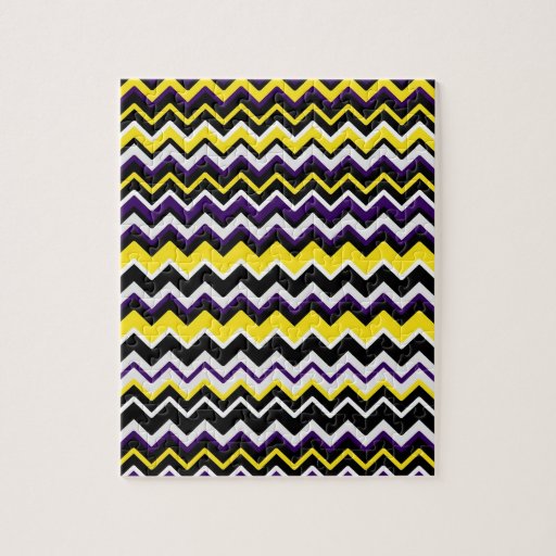 Retro Chevron Yellow Zig Zag/Zigzag Pattern Puzzle