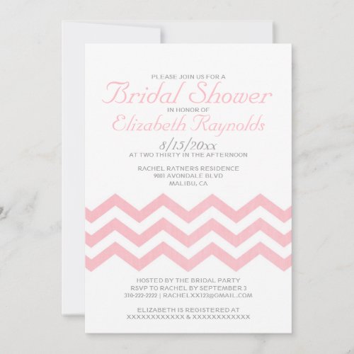 Retro Chevron Zigzag Bridal Shower Invitations