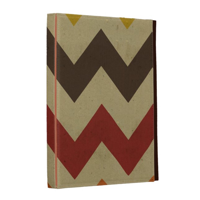 Retro chevron zigzag stripes zig zag pattern chic iPad case (Front Spine)