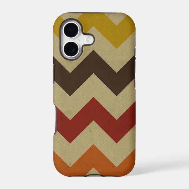Retro chevron zigzag stripes zig zag pattern chic iphone case (Back)