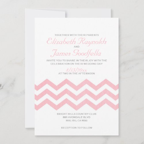 Retro Chevron Zigzag Wedding Invitations