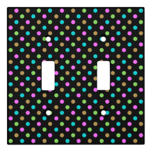Retro Chic Black and Polka Dot Light Switch Cover