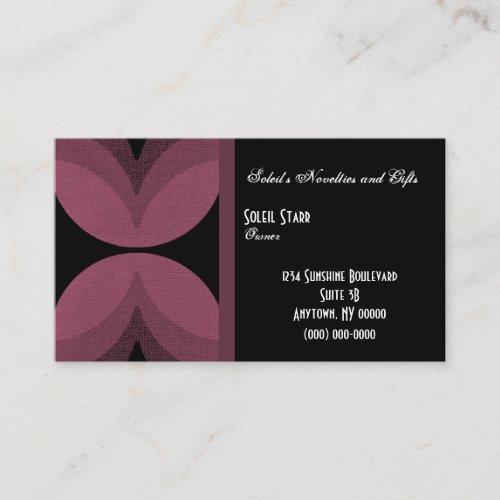 Retro Chic Business Card, Burgundy Wine
