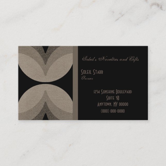 Retro Chic Business Card, Chocolate Brown Card (Front)