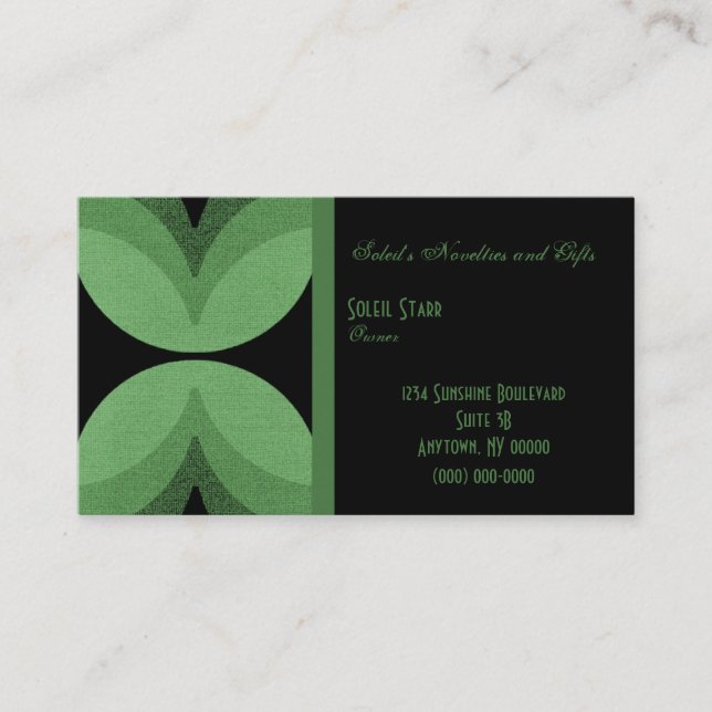 Retro Chic Business Card, Clover Business Card (Front)