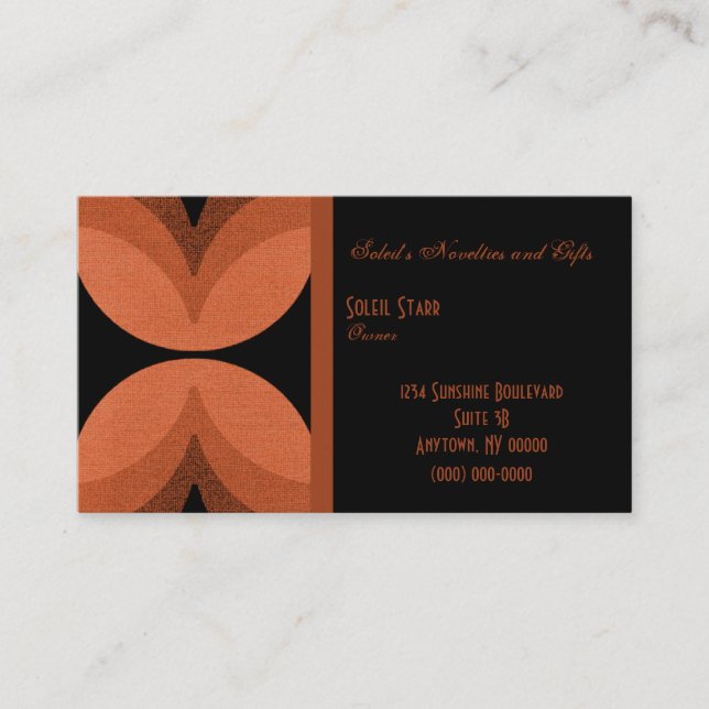Retro Chic Business Card, Copper Card (Front)