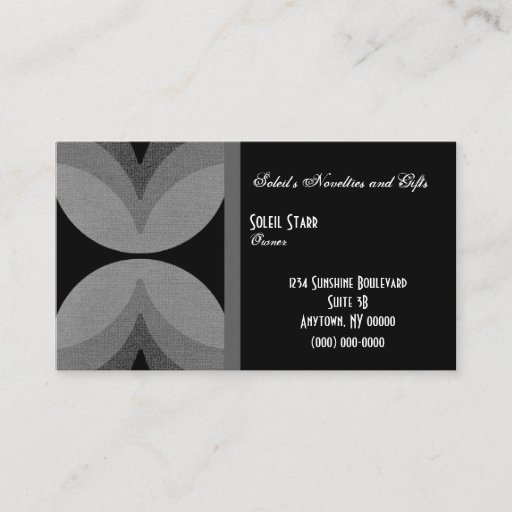 Customizable Retro Chic Business Card, Gray