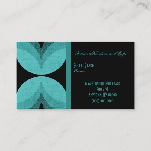 Retro Chic Business Card, Mermaid Teal