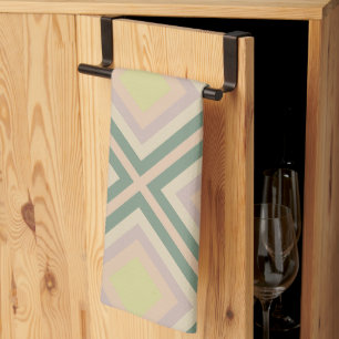 Retro Chic Geometric Lemon Pastel Kitchen Towel