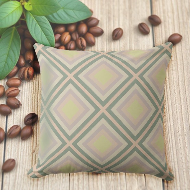 Retro Chic Geometric Lemon Pastel Outdoor Pillow (Creator Uploaded)