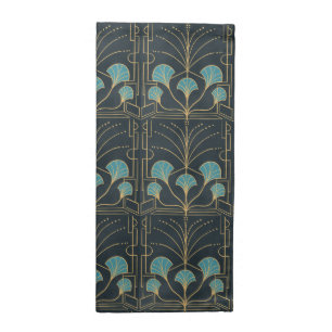 Retro chic Hand drawn Art Deco Fountain Tile Cloth Napkin