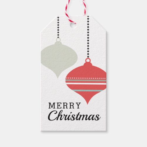 Retro Chic Holiday Ornaments Gift Tags