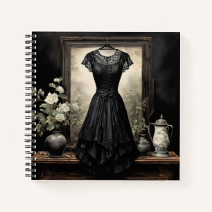 Retro Chic Little Black Dress Vintage Diary Notebook