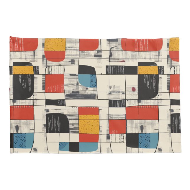 Retro Chic Mid-Century Modern Abstract Pillow Sham (Back-Right)