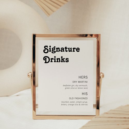 Retro Chic Modern Signature Drinks Photo Print