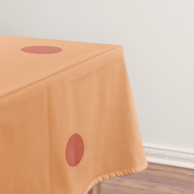 Retro Chic Orange Polka Dots Pattern Spring Summer Tablecloth (In Situ)