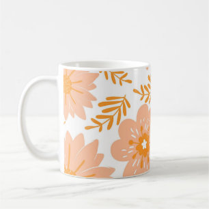 Retro Chic Peach Fuzz Floral Whimsical Y2K Coffee Mug