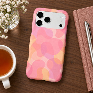 Retro Chic Pink Amorphous Shapes Art Pattern Iphone 18 Pro Max Case