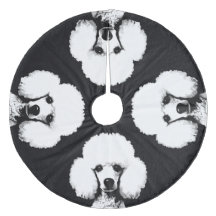 Retro Chic Pop Art Inspired Cute Poodle Tree Skirt