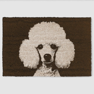 Retro Chic Pop Art Poodle Fiber Doormat