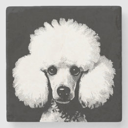 Retro Chic Pop Art Poodle Stone Coaster