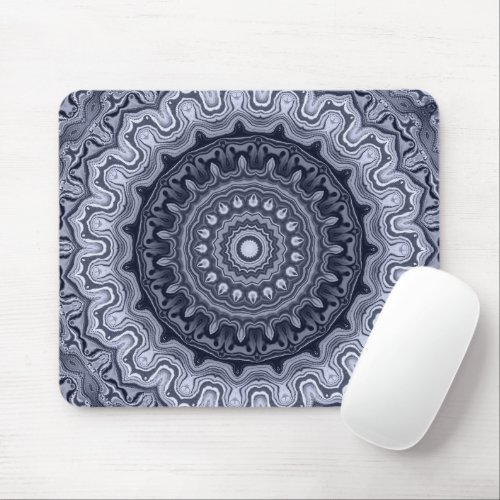 Retro Chic Pretty blue marbled persian arabic look Mouse Pad