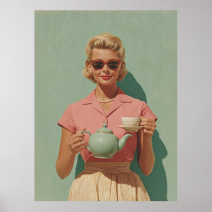 Retro Chic Tea Party Poster
