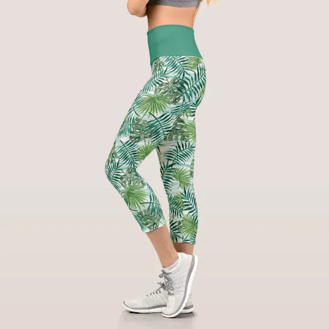 Palm Tree Yoga Capri Leggings