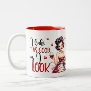 Retro Chic: Vintage Pop Art Funny Humorous Quote Two-Tone Coffee Mug