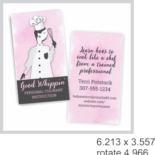 fashion girl chic chef business card