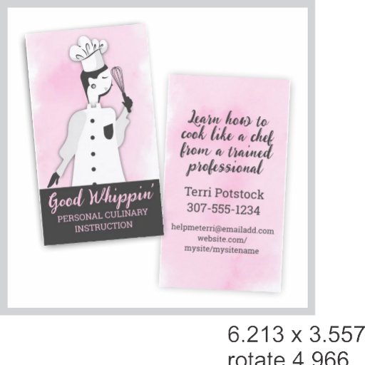 Customizable fashion girl chic chef business card