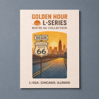 Retro Chicago Illinois Route 66 Start Landmark