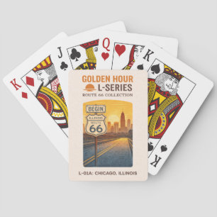 Retro Chicago Illinois Route 66 Start Landmark Poker Cards