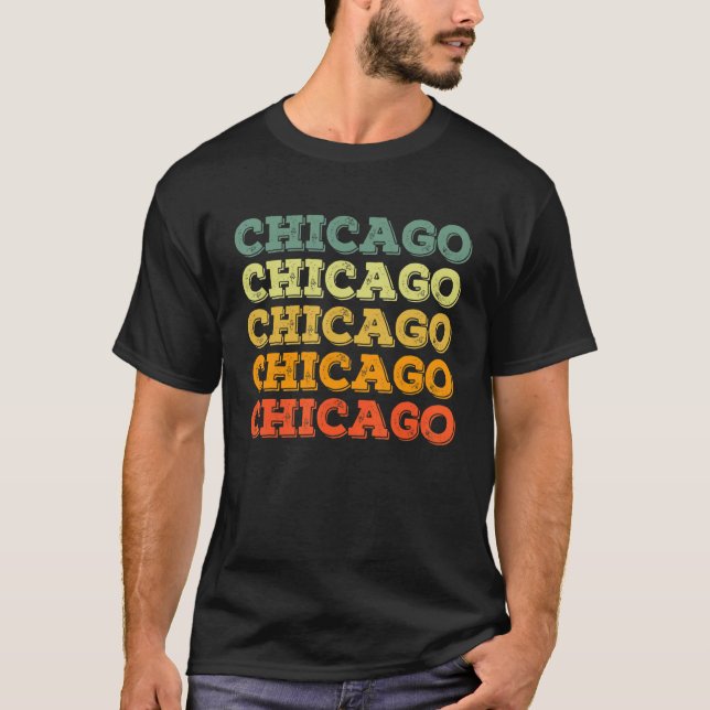 Retro Chicago Illinois  Vintage US State T-Shirt (Front)