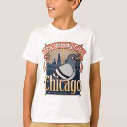Customizable Chicago Pigeon Kids' Hanes TAGLESS® T-Shirt