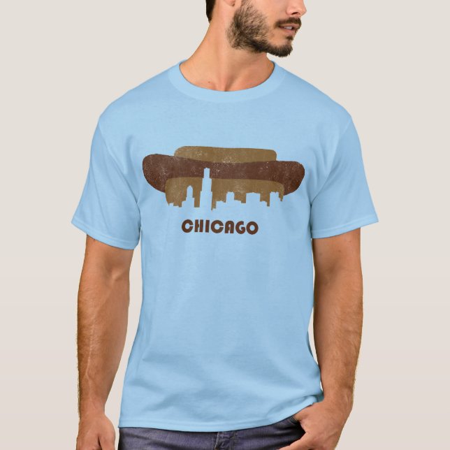 Retro Chicago Skyline-Men T-Shirt (Front)