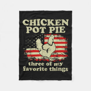 Retro Chicken T E Three Of My Favorite Things Funn Fleece Blanket