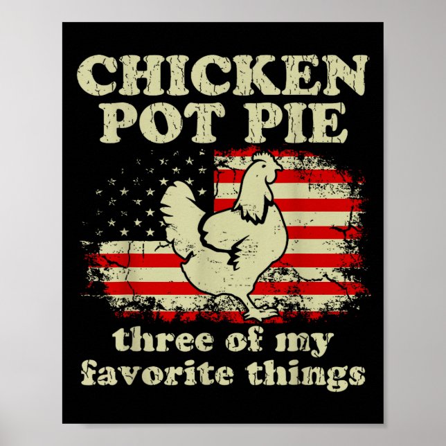 Retro Chicken T E Three Of My Favorite Things Funn Poster (Front)