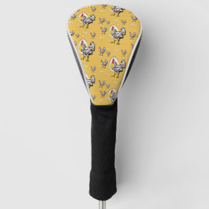 Retro Chickens Golf Head Cover