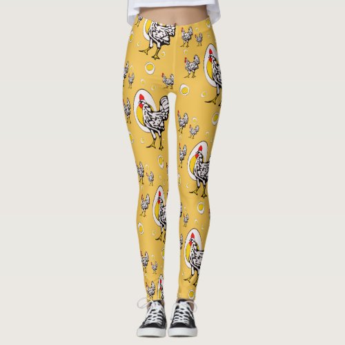 Retro Chickens Leggings